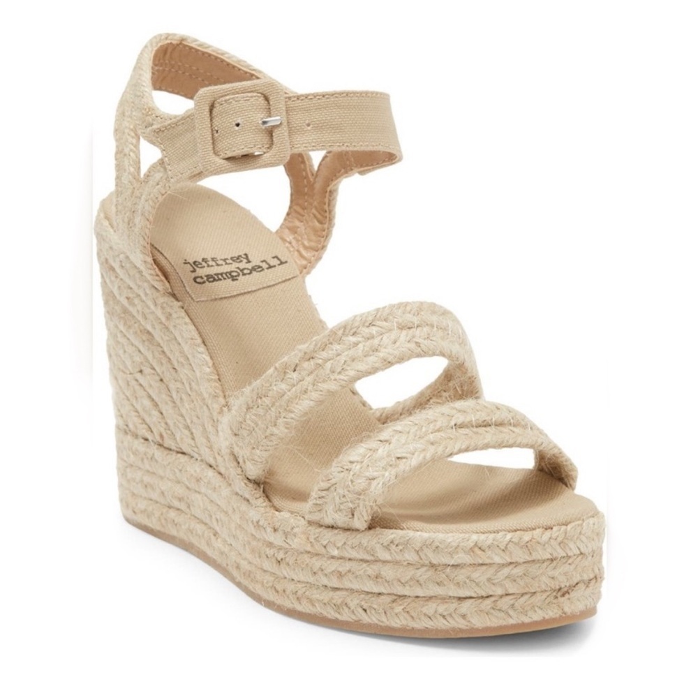 JEFFREY CAMPBELL $120 Shoes Women’s Elaina Woven Platform Wedge Sandals Size 40